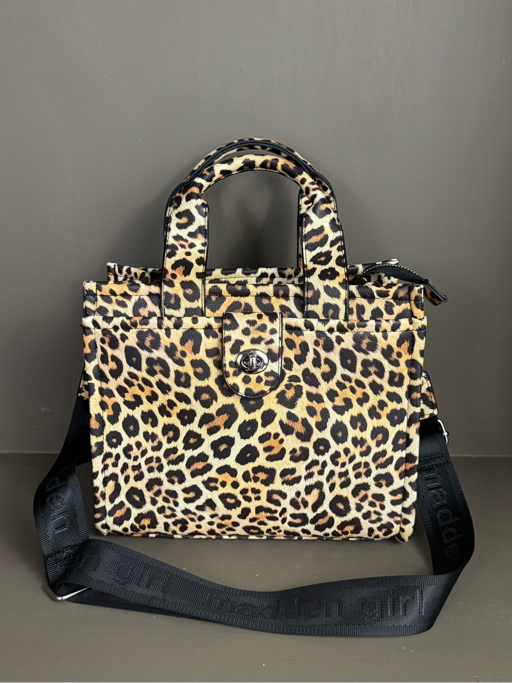Madden Girl Leopard Print Mini Satchel Crossbody Purse